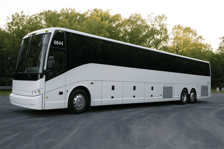 exterior of Charter Bus Rental Lakeville coach bus